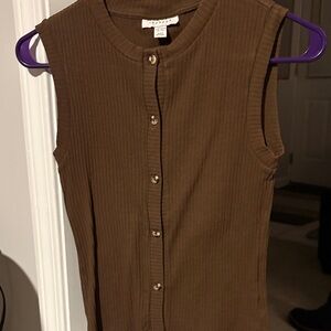 Top shop button up tank